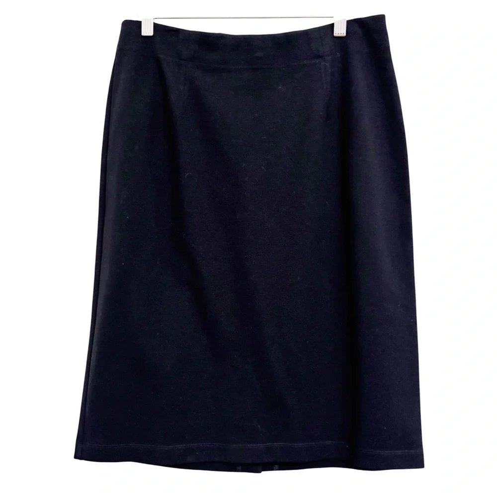 Eileen Fisher Viscose Stretch Ponte Skirt Black Medium